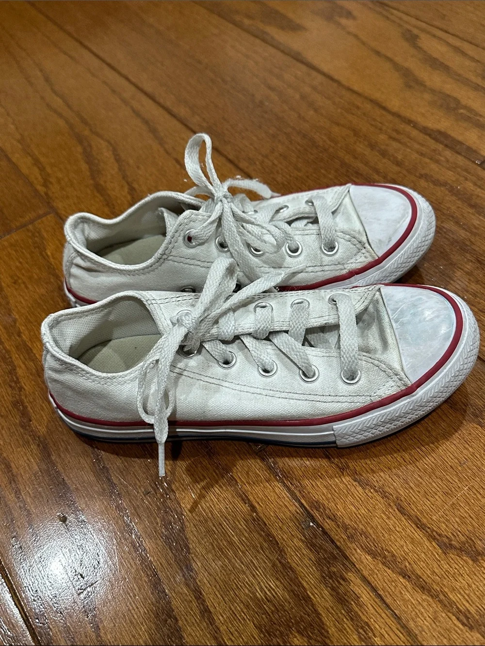 Converse All Star Kids White Canvas Lace-Up Sneakers